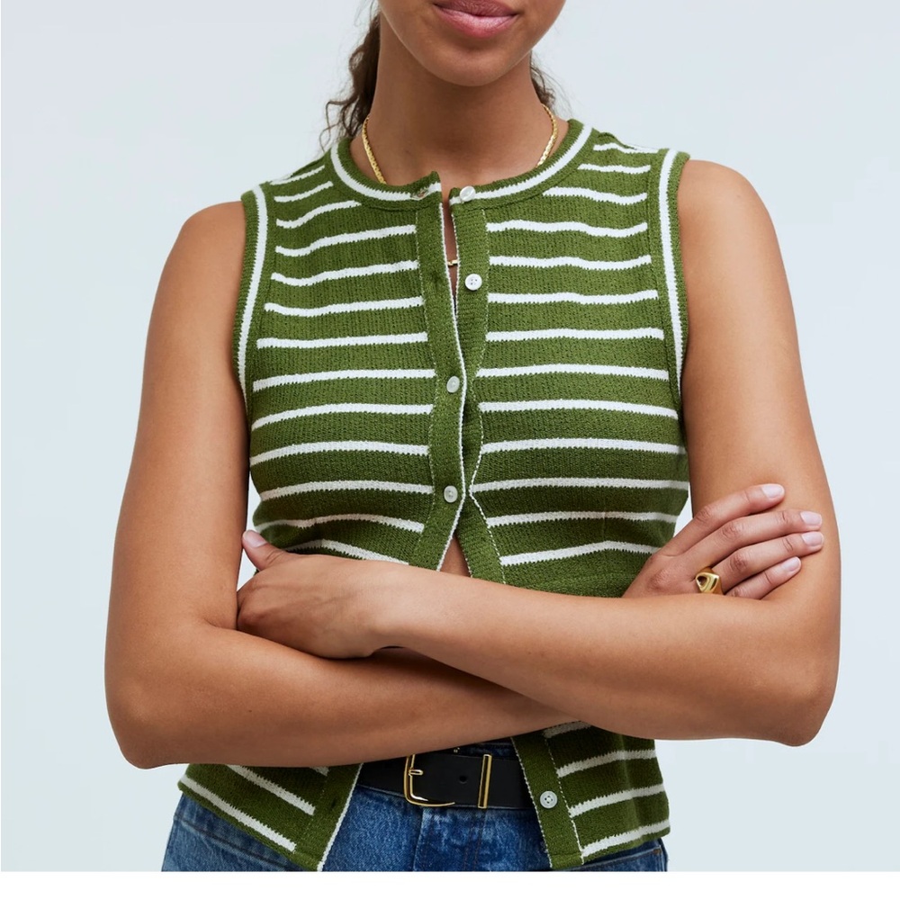 Madewell Split-Crewneck Cardigan Tank